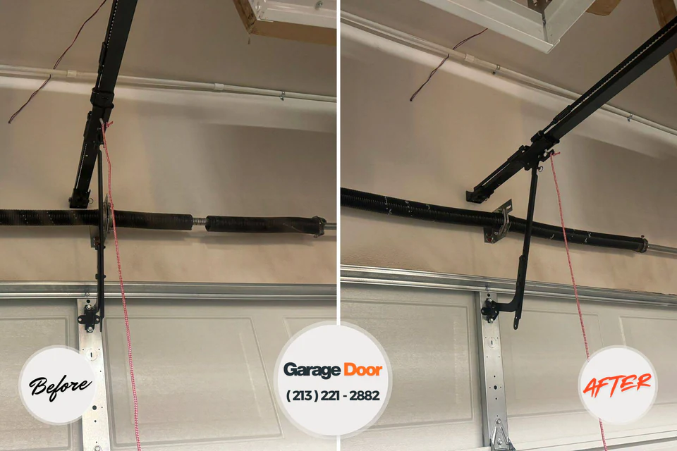 Before and after: garage door repair Clinton, WA